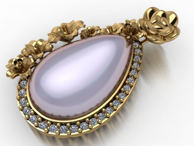 rose pendant 3D print model_25