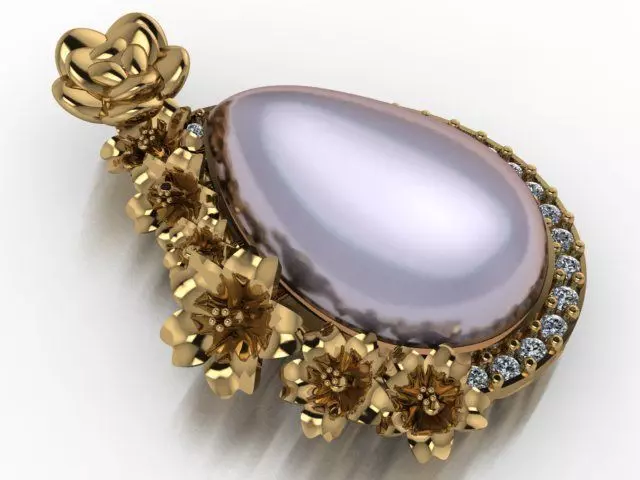 rose pendant 3D print model_0