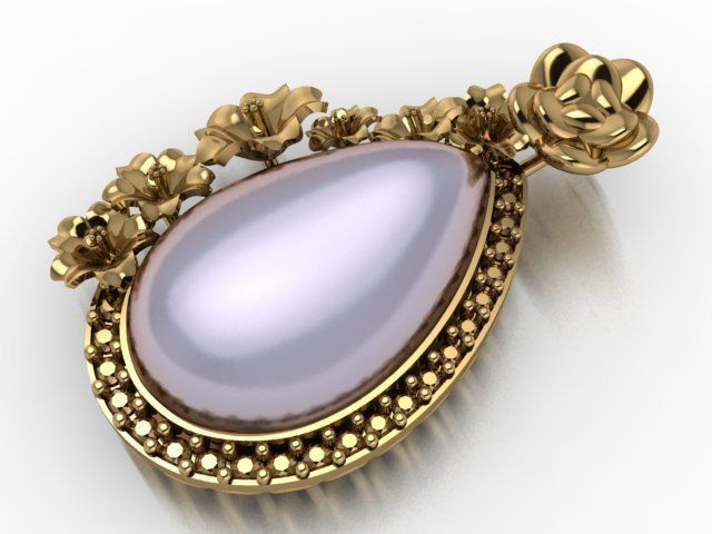 rose pendant 3D print model_8