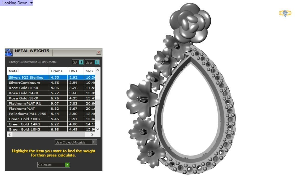 rose pendant 3D print model_12