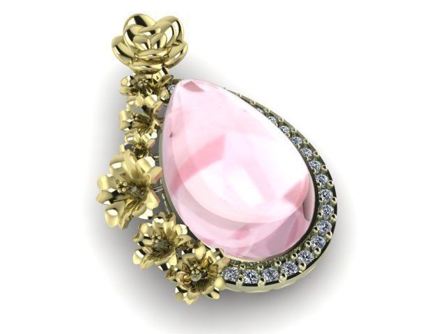 rose pendant 3D print model_33