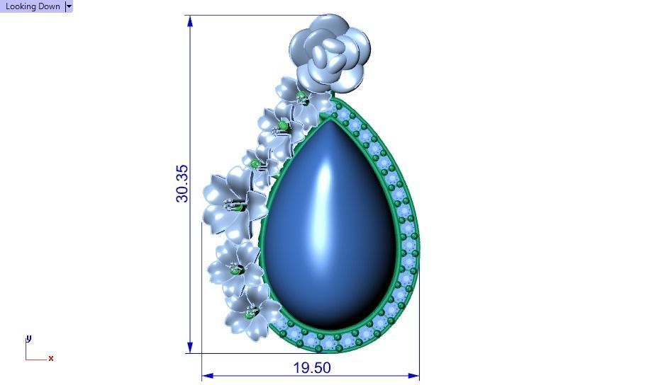 rose pendant 3D print model_10