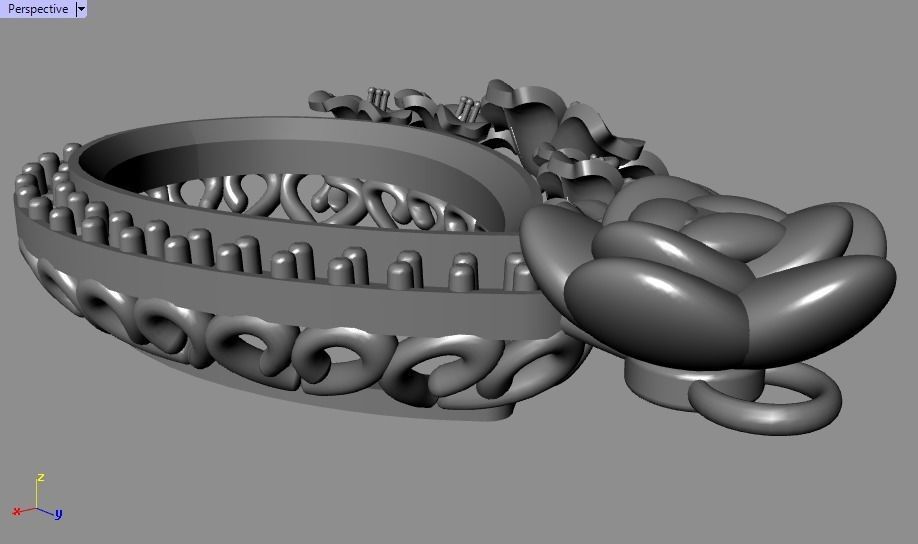 rose pendant 3D print model_42