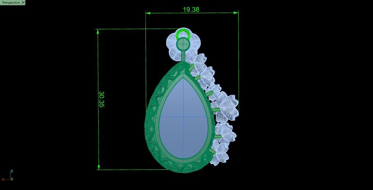 rose pendant 3D print model_45