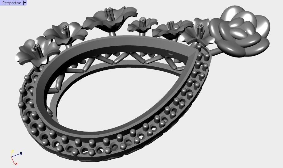 rose pendant 3D print model_20