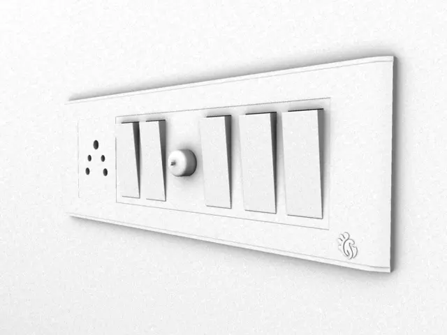 Electric Board With Switch 3D model Low-poly 3D model