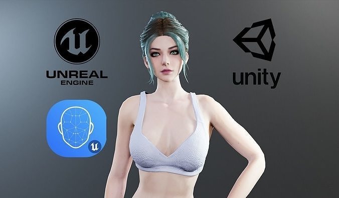 Girl Kate Low-poly 3D model