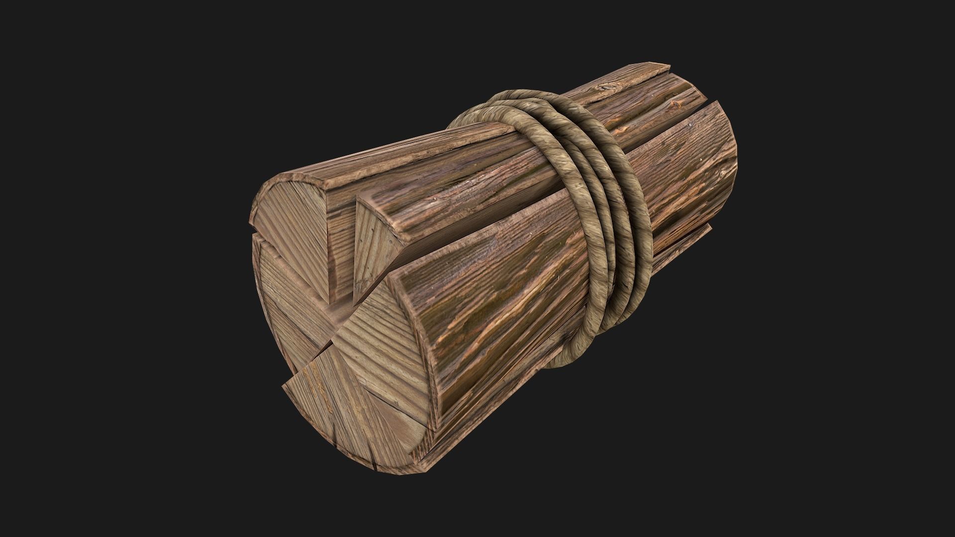 Bundle Of Firewood Low-poly 3D model_20