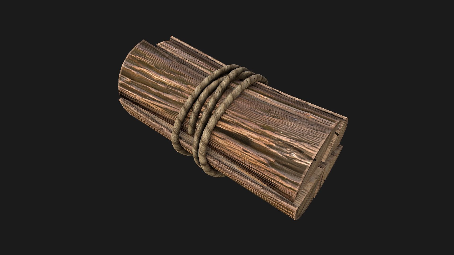 Bundle Of Firewood Low-poly 3D model_18