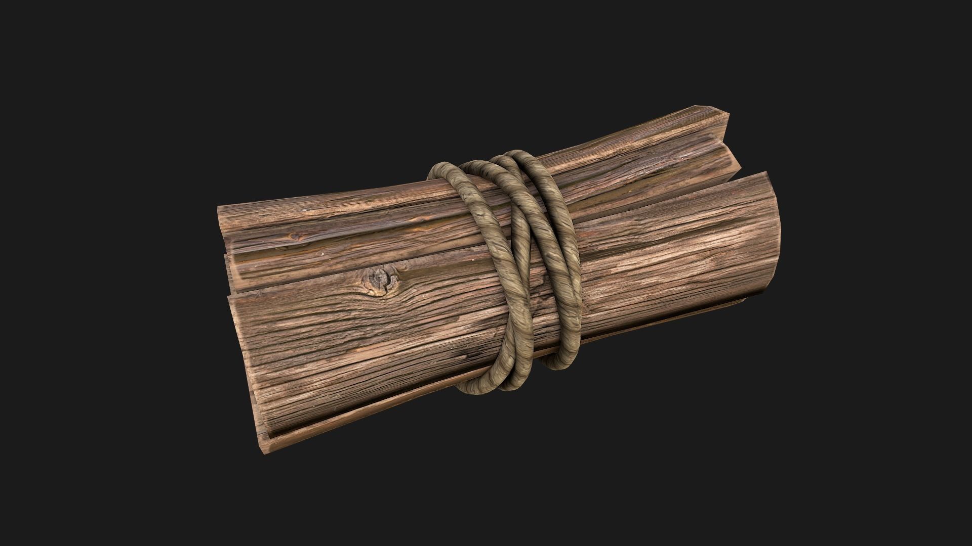 Bundle Of Firewood Low-poly 3D model_14
