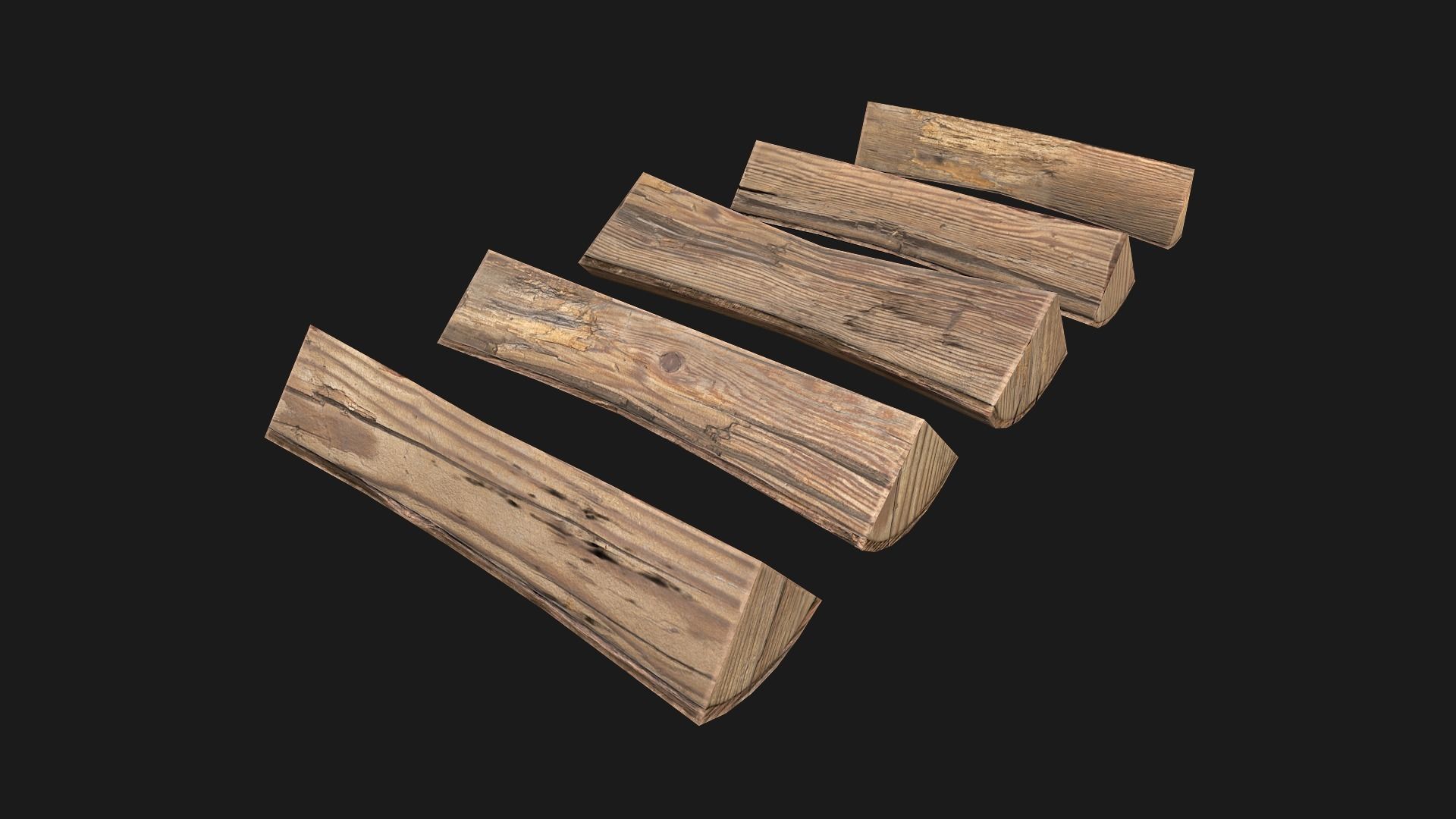 Bundle Of Firewood Low-poly 3D model_6