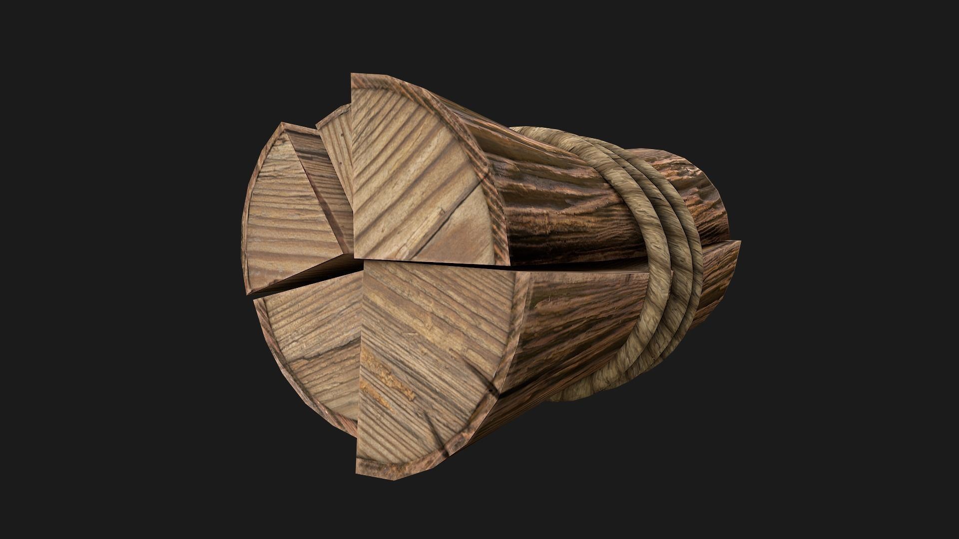 Bundle Of Firewood Low-poly 3D model_19