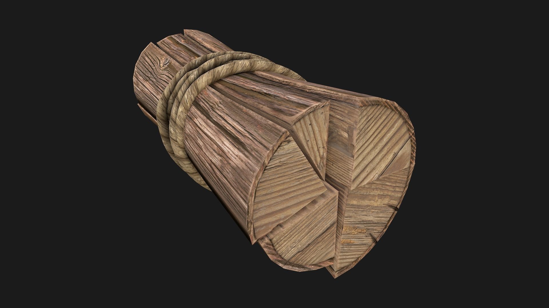 Bundle Of Firewood Low-poly 3D model_12