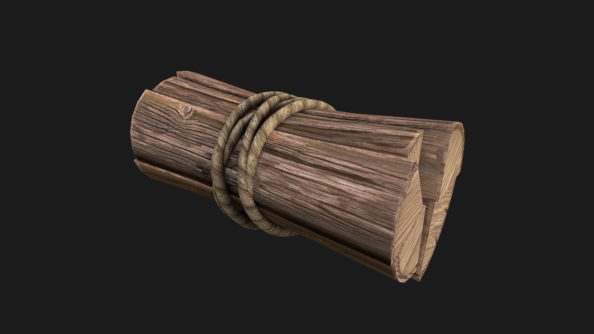 Bundle Of Firewood Low-poly 3D model_13