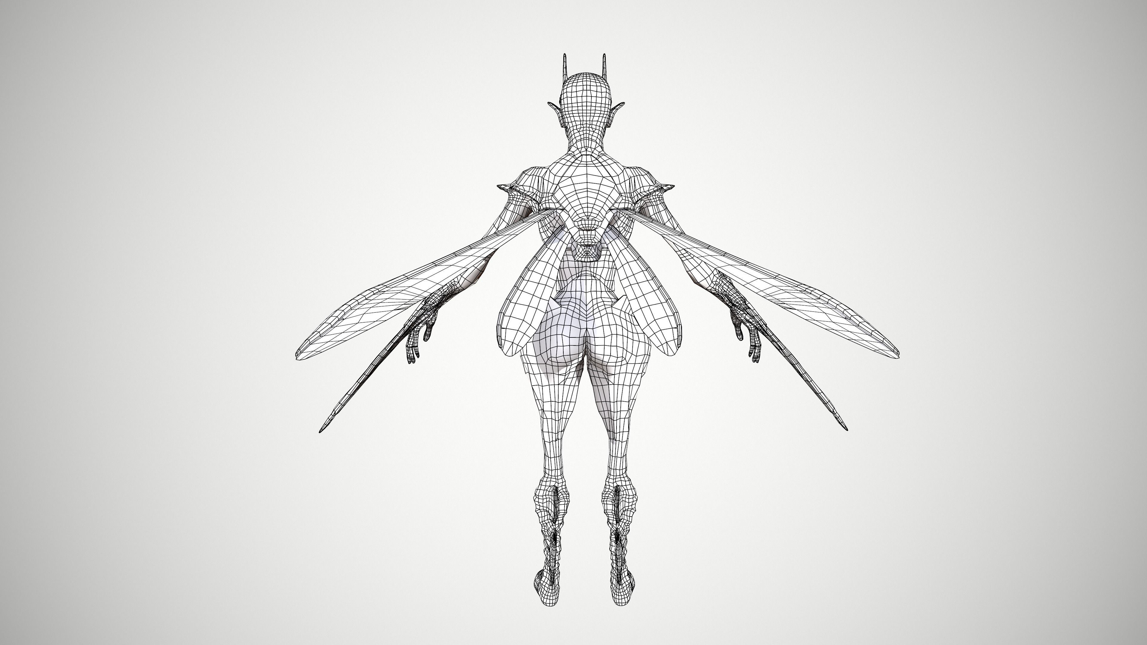 Elliel demon with horns Low-poly 3D model_10