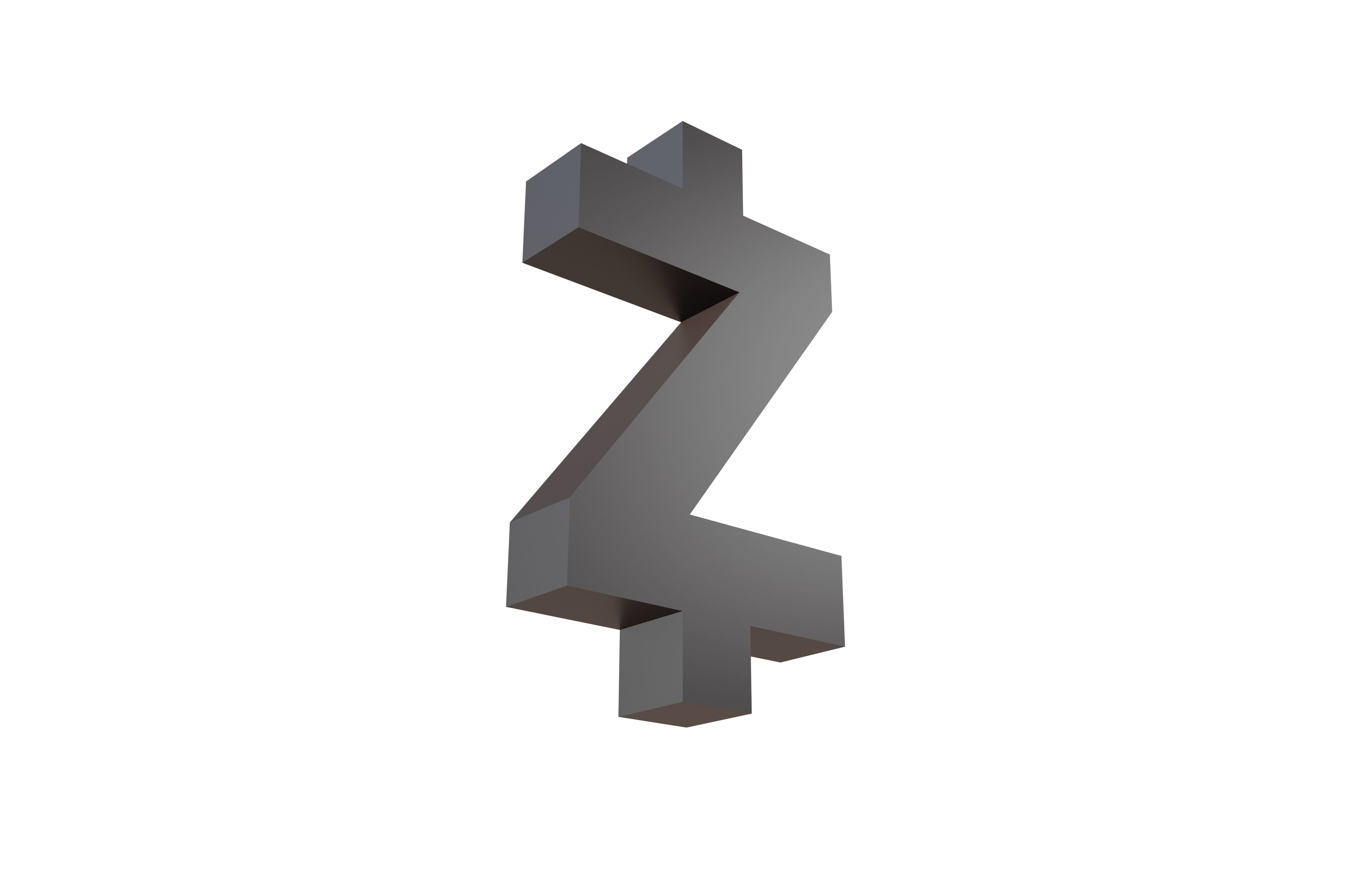Zcash Coin V1 001 Low-poly 3D model_3