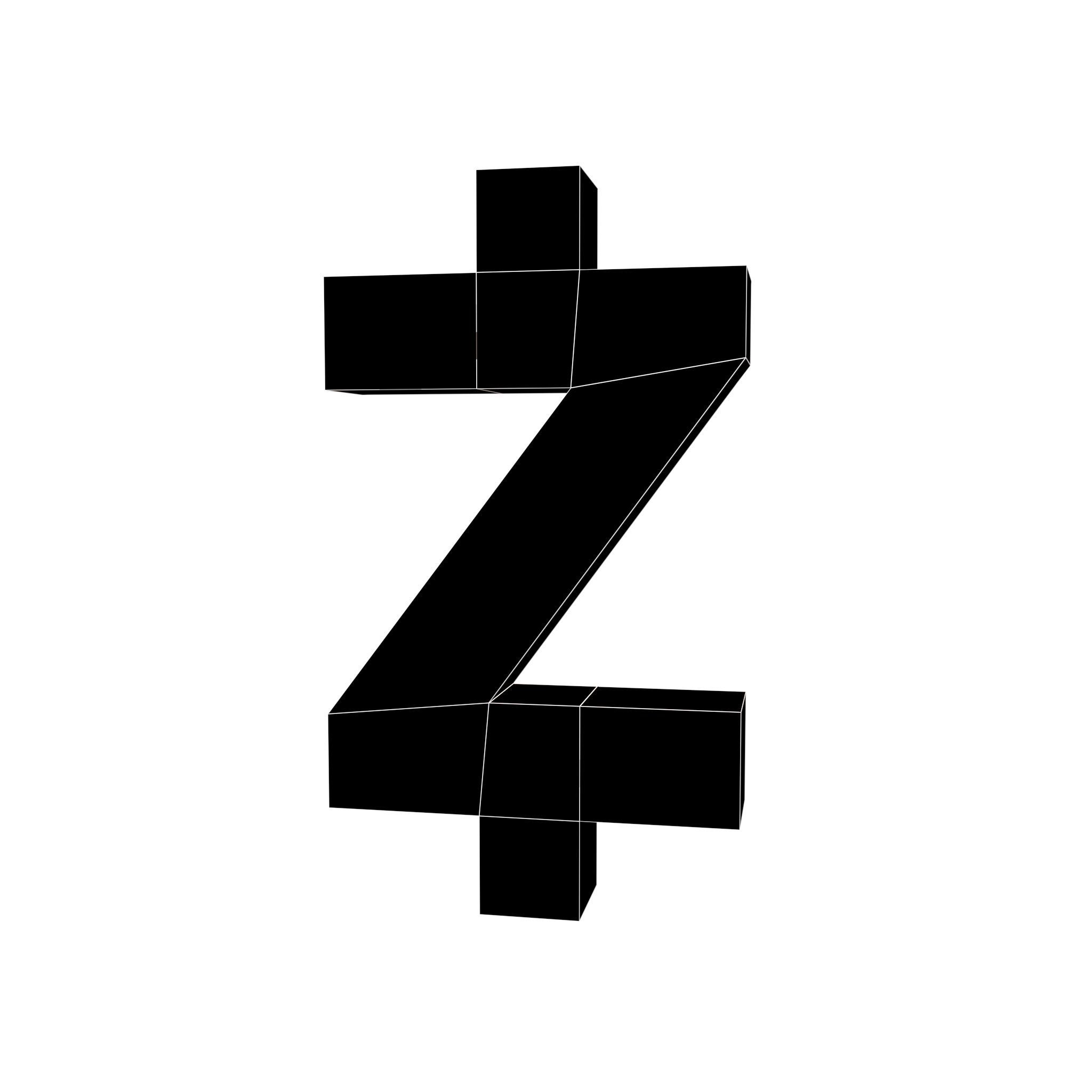 Zcash Coin V1 001 Low-poly 3D model_4