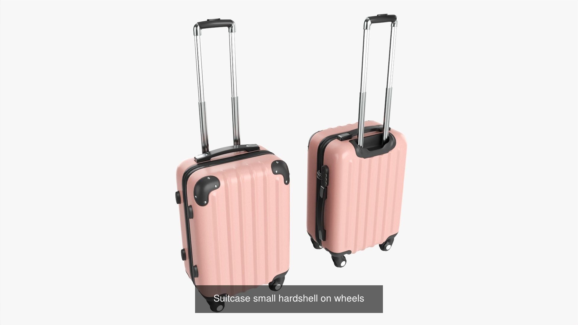 Suitcase hard-shell on wheels 3D Model Collection_4