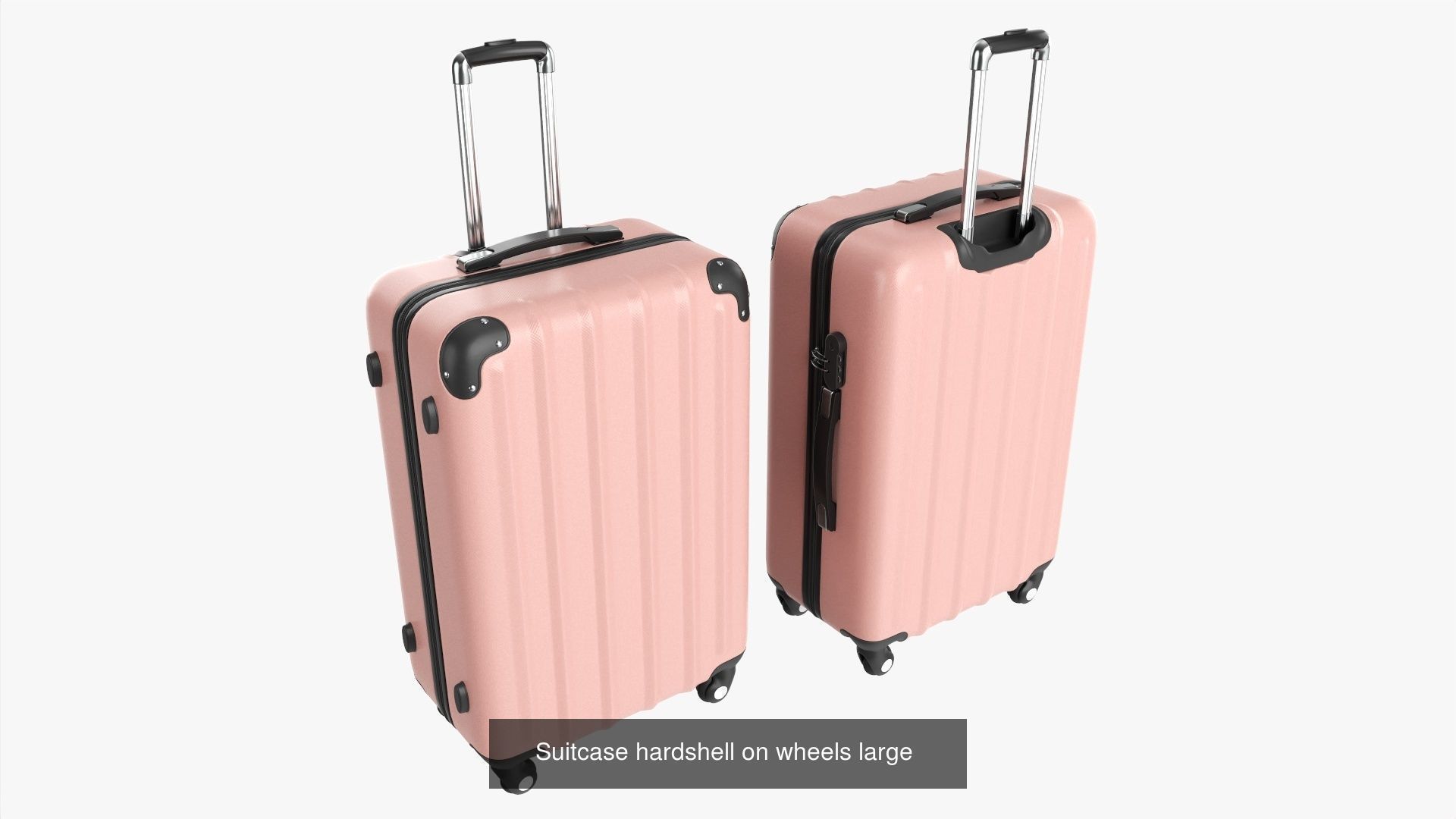 Suitcase hard-shell on wheels 3D Model Collection_2