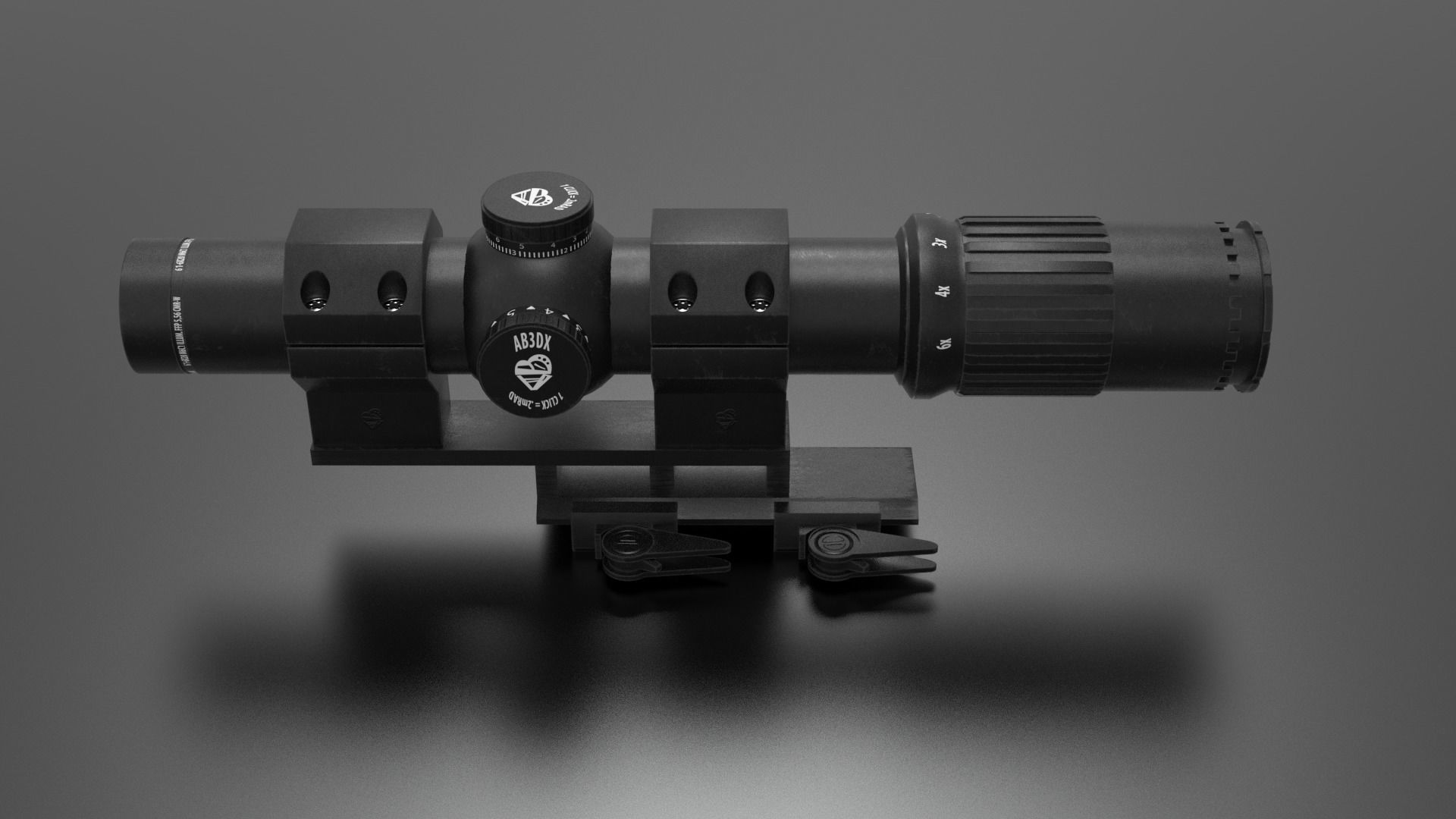 Leupold Mark 6 LPVO Low-poly 3D model_6