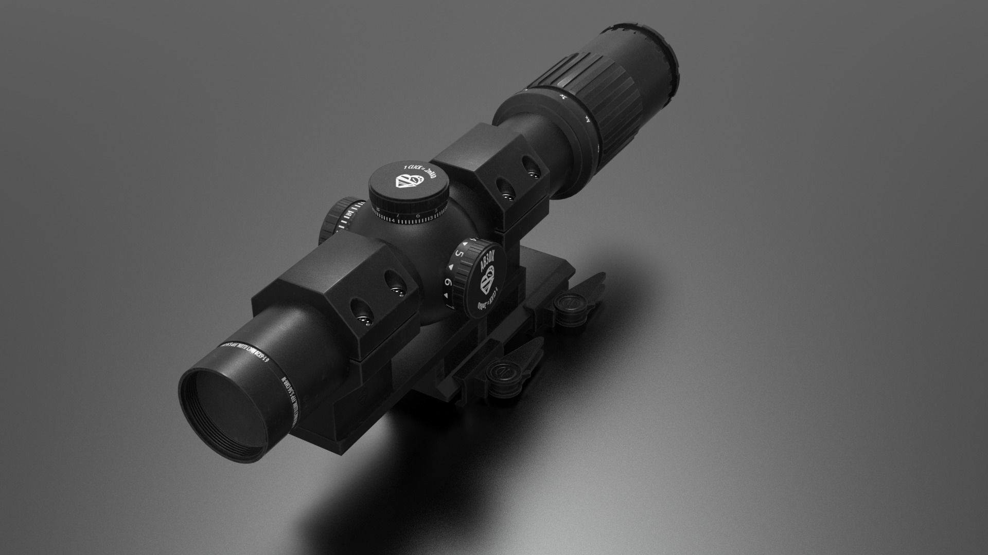 Leupold Mark 6 LPVO Low-poly 3D model_5
