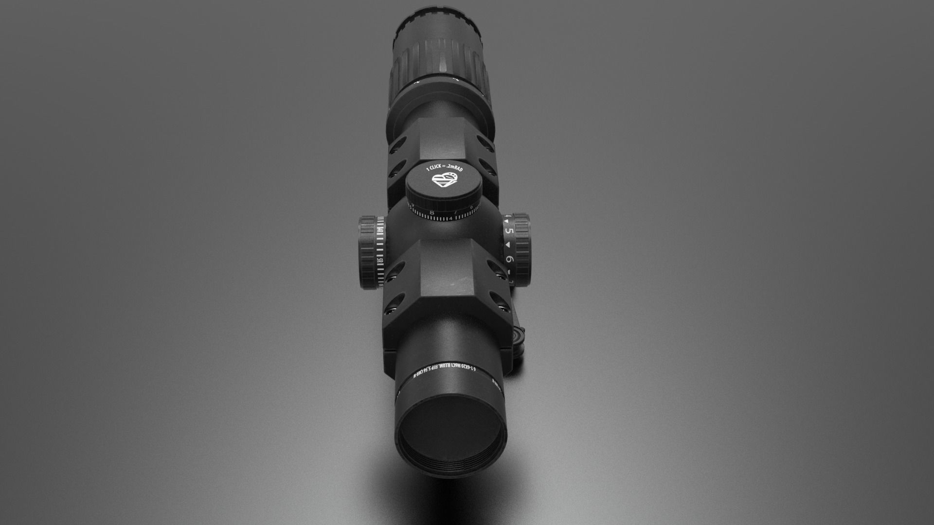 Leupold Mark 6 LPVO Low-poly 3D model_4
