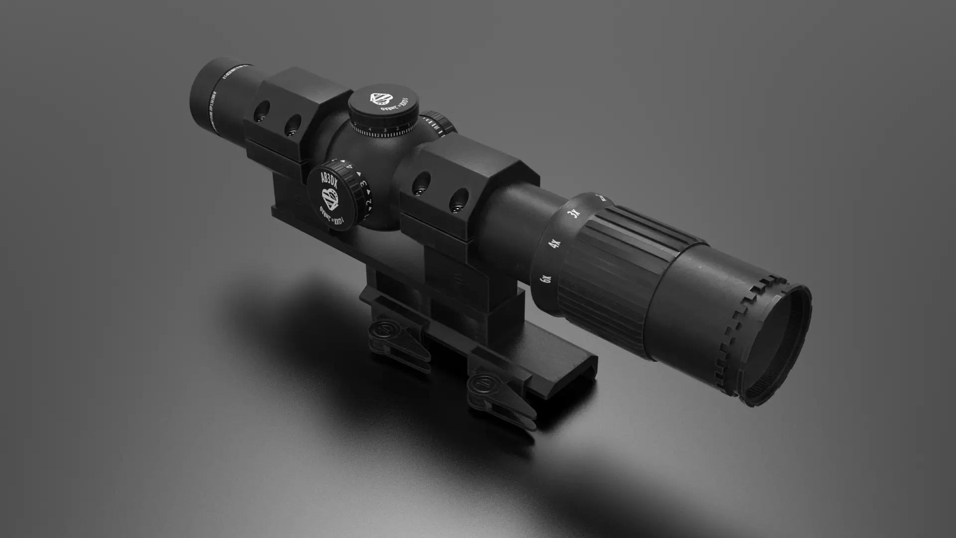 Leupold Mark 6 LPVO Low-poly 3D model_0