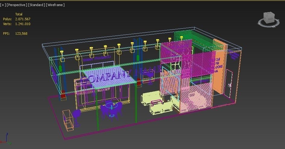 Booth Exhibition Stand Stall 12x6m Height 400 cm 1 Side Open 3D model_11