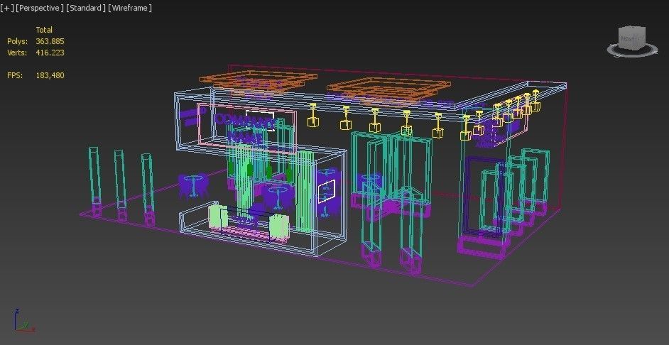 Booth Exhibition Stand Stall 16x10m Height 500 cm 3 Side Open 3D model_7
