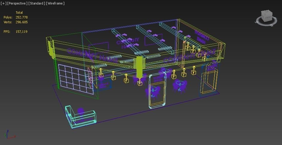 Booth Exhibition Stand Stall 14x8m Height 500 cm 3 Side Open 3D model_7