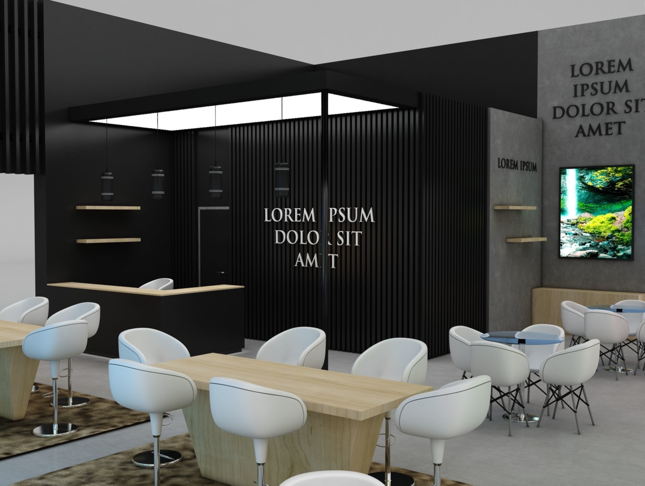 Booth Exhibition Stand Stall 12x10m Height 500 cm 4 Side Open 3D model_5