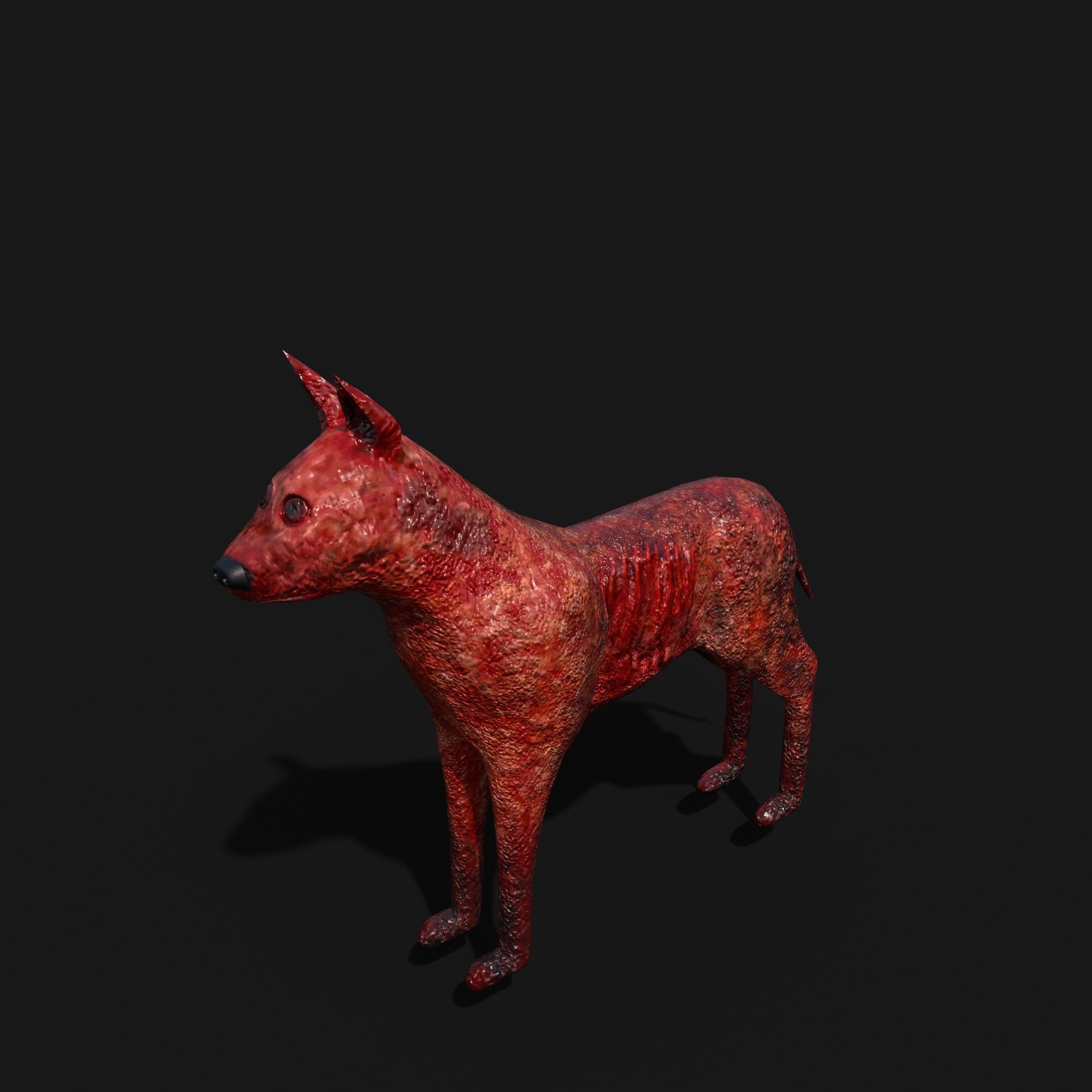 Hound Hell PBR texture Low-poly 3D model_3