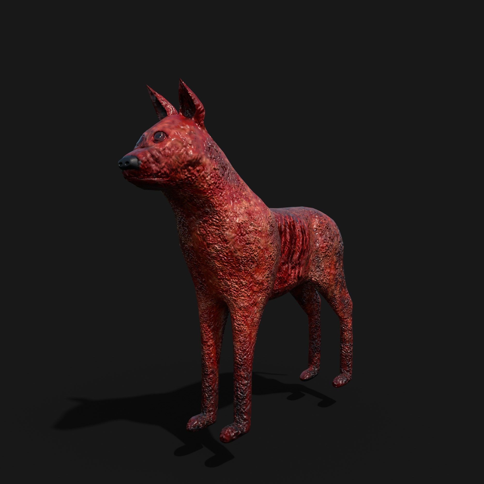 Hound Hell PBR texture Low-poly 3D model_1