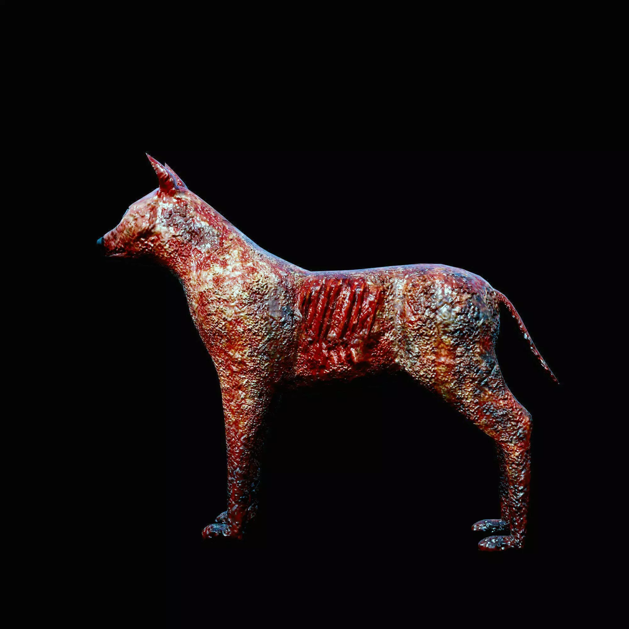 Hound Hell PBR texture Low-poly 3D model_0