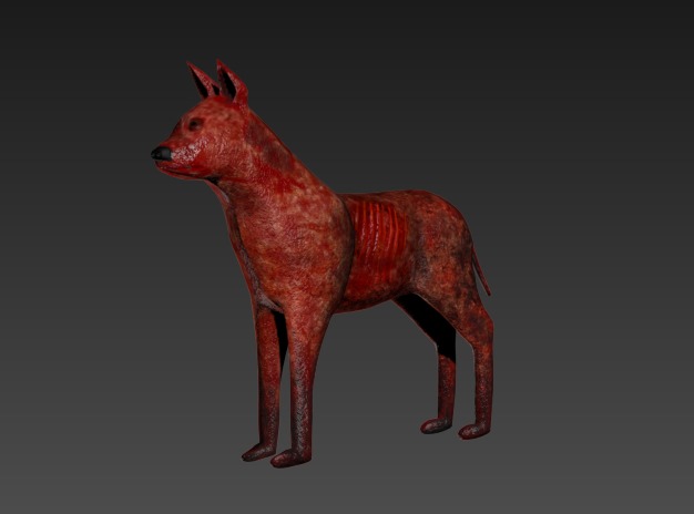 Hound Hell PBR texture Low-poly 3D model_4