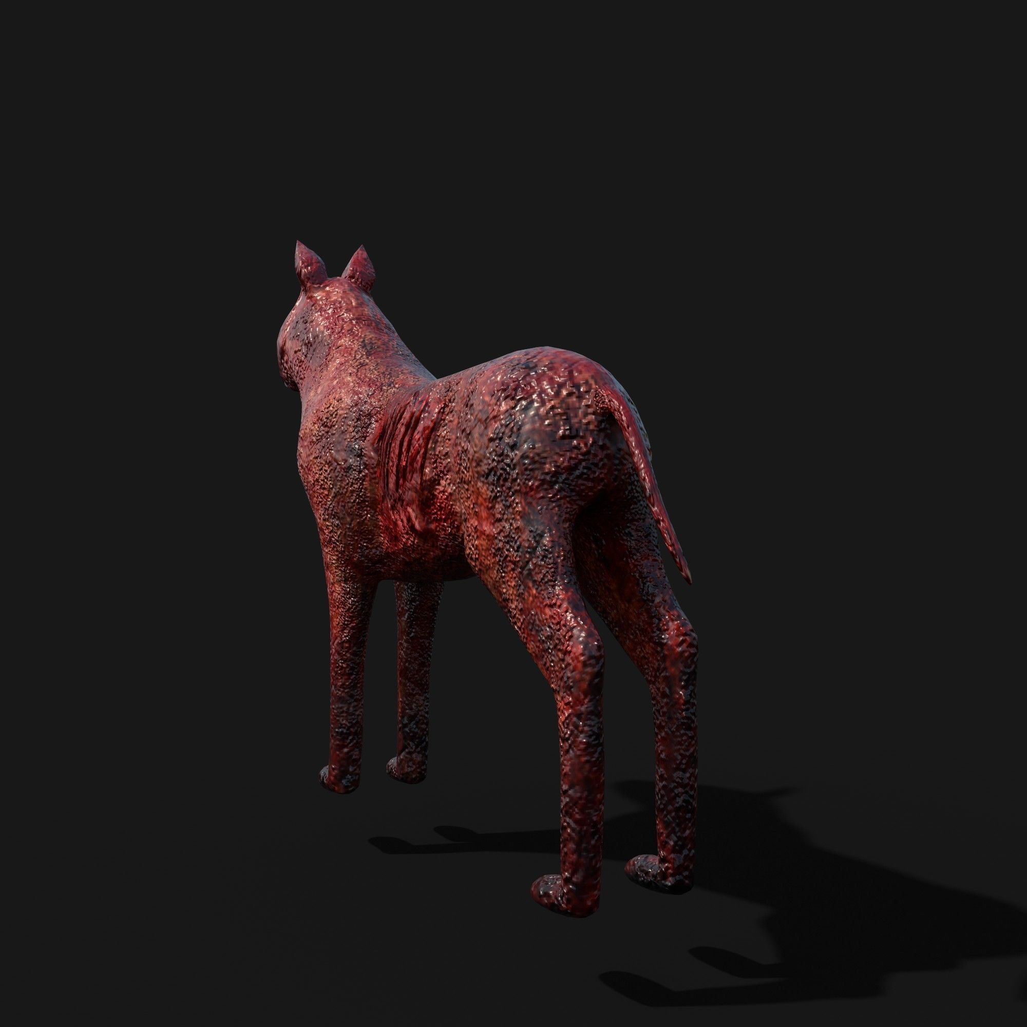 Hound Hell PBR texture Low-poly 3D model_2