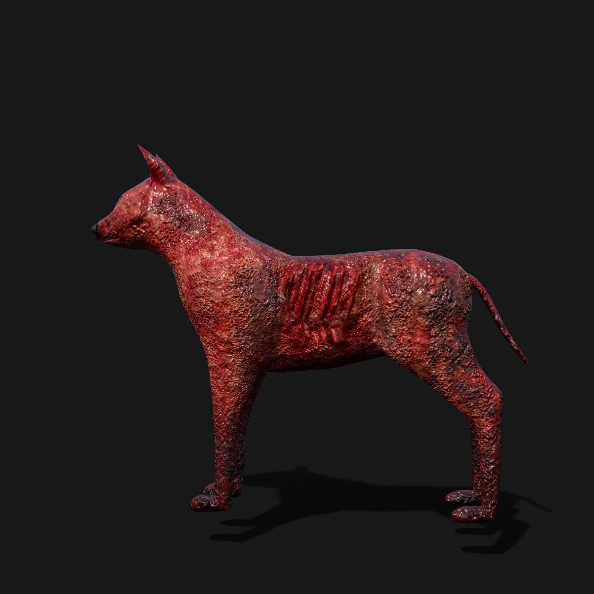 Hound Hell PBR texture Low-poly 3D model_5