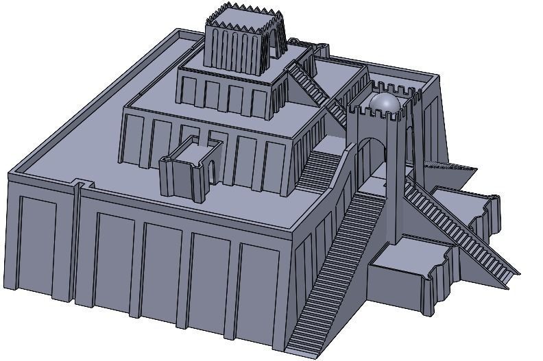 Ziggurat city 3d model 3D print model_4