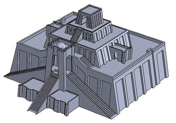 Ziggurat city 3d model 3D print model
