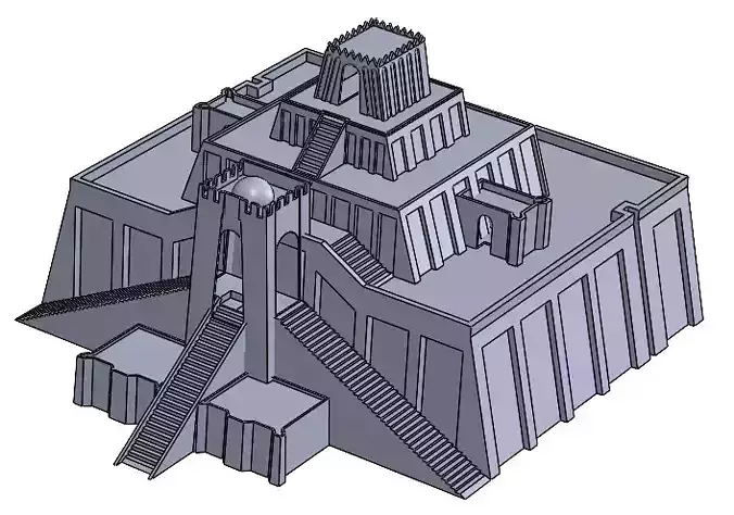 Ziggurat city 3d model