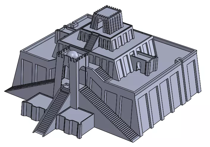 Ziggurat city 3d model 3D print model_1