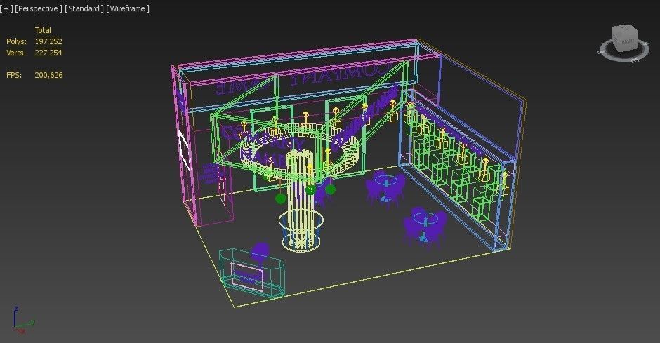 Booth Exhibition Stand Stall 9x7m Height 500 cm 3 Side Open 3D model_7