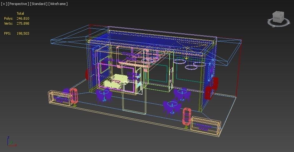 Booth Exhibition Stand Stall 14x7m Height 500 cm 3 Side Open 3D model_7