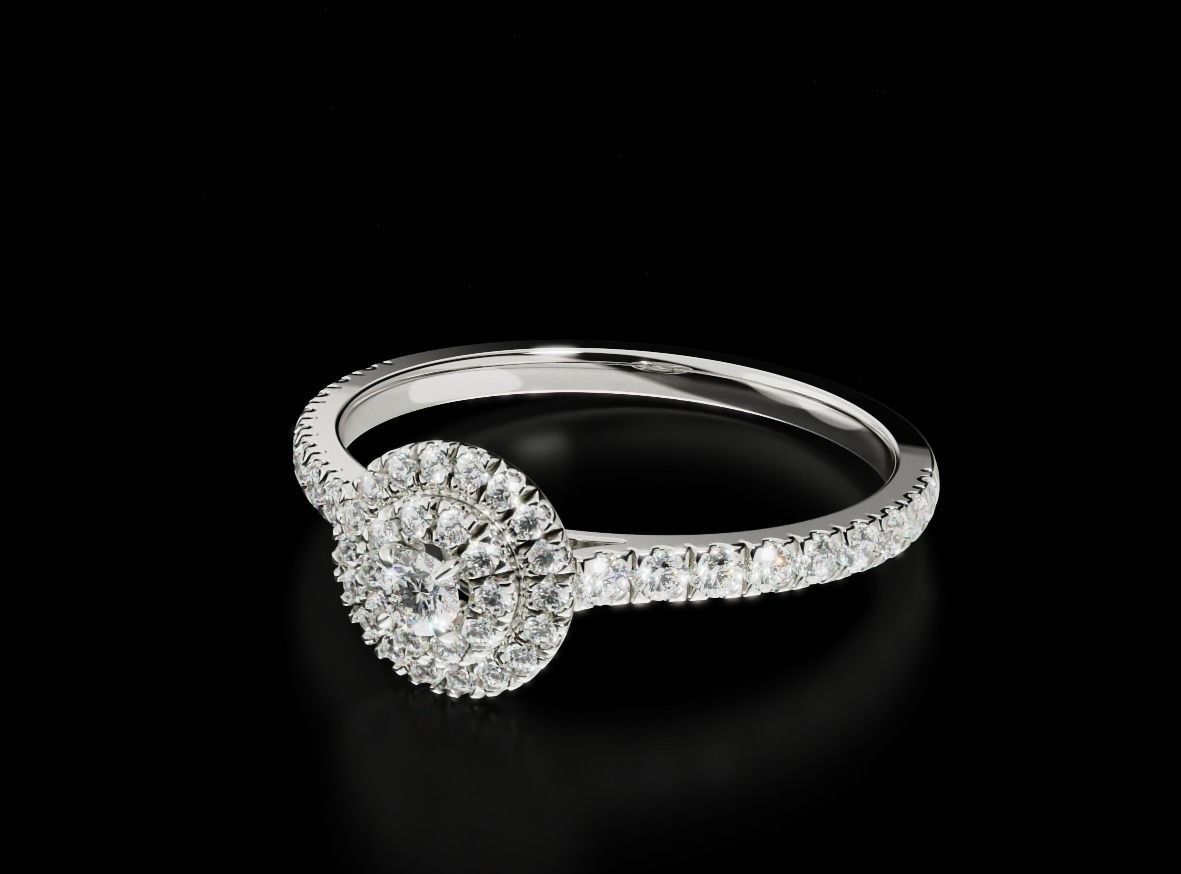 Engagement diamond ring 686 3D print model_2