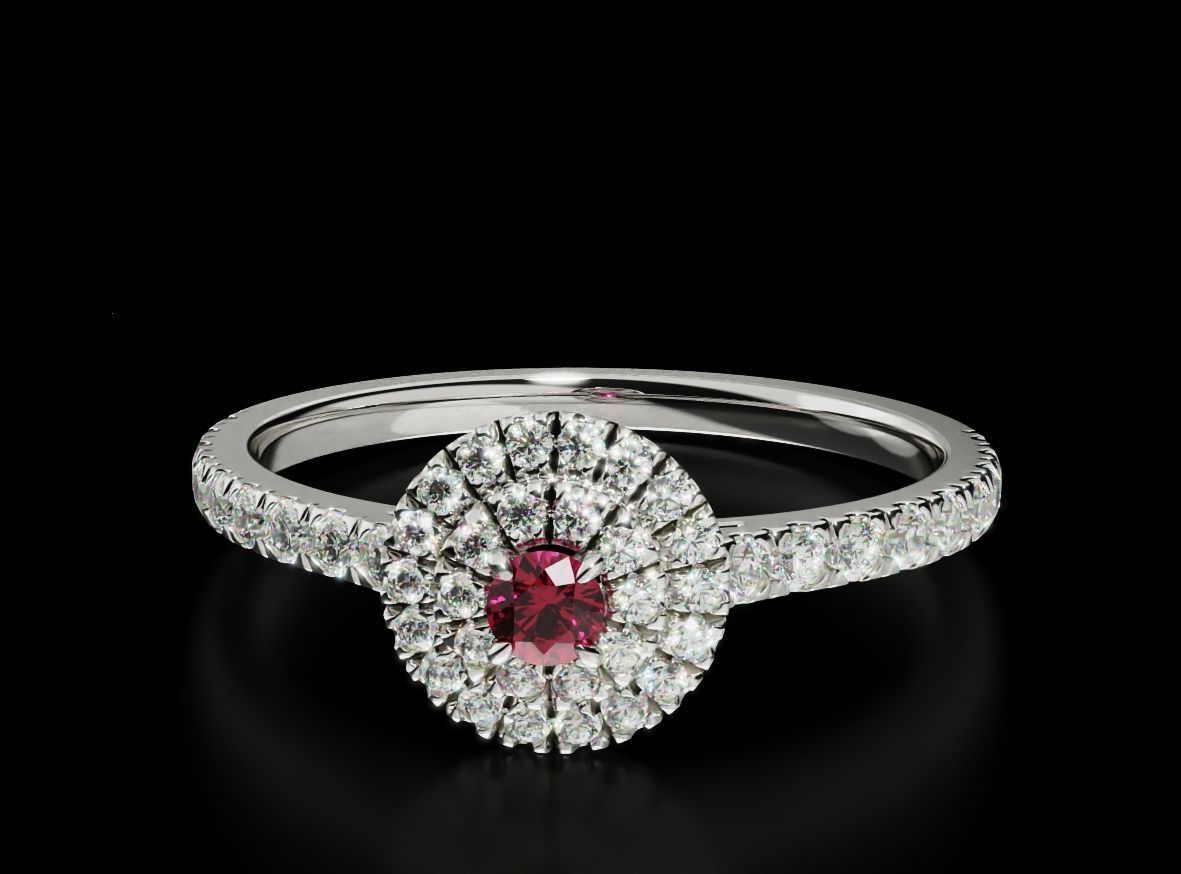 Engagement diamond ring 686 3D print model_4