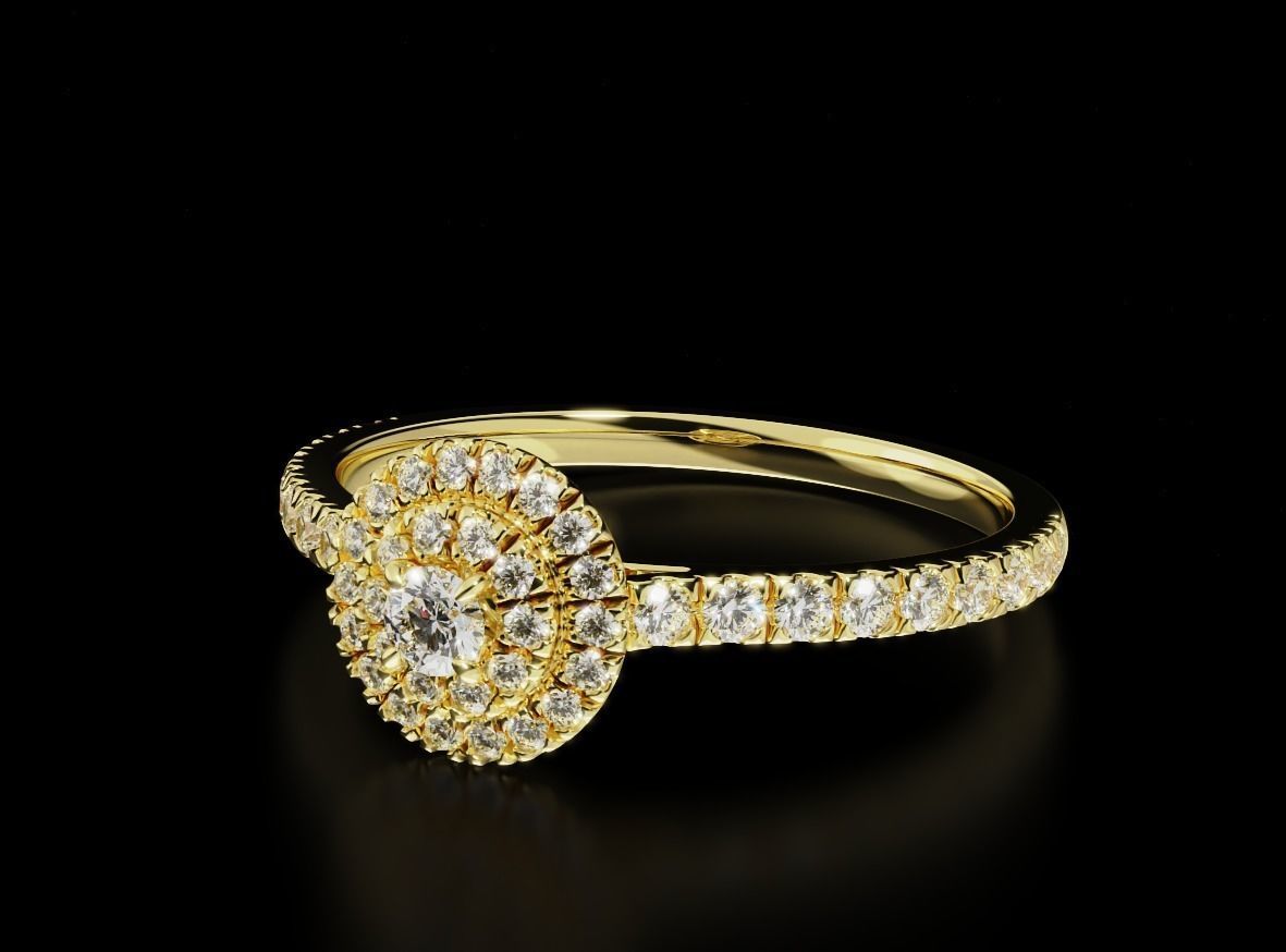 Engagement diamond ring 686 3D print model_3