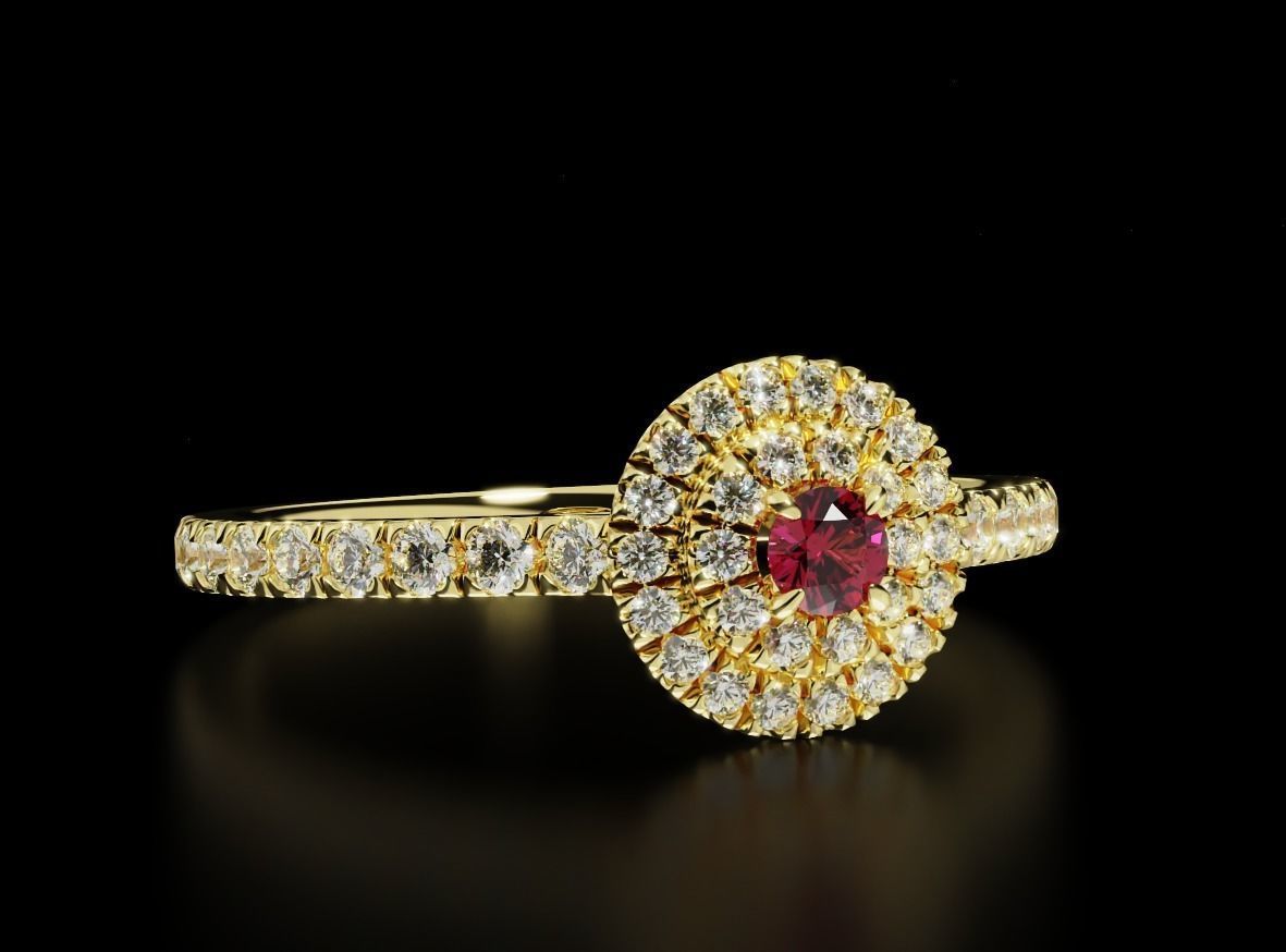 Engagement diamond ring 686 3D print model_5