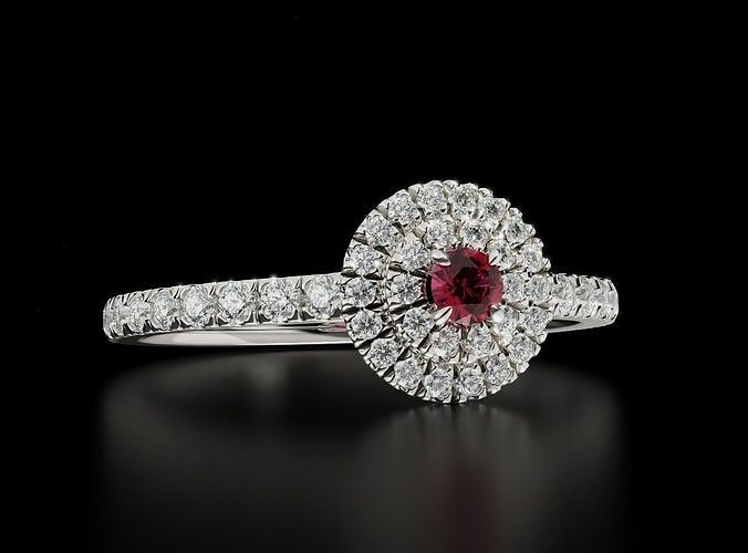 Engagement diamond ring 686 3D print model