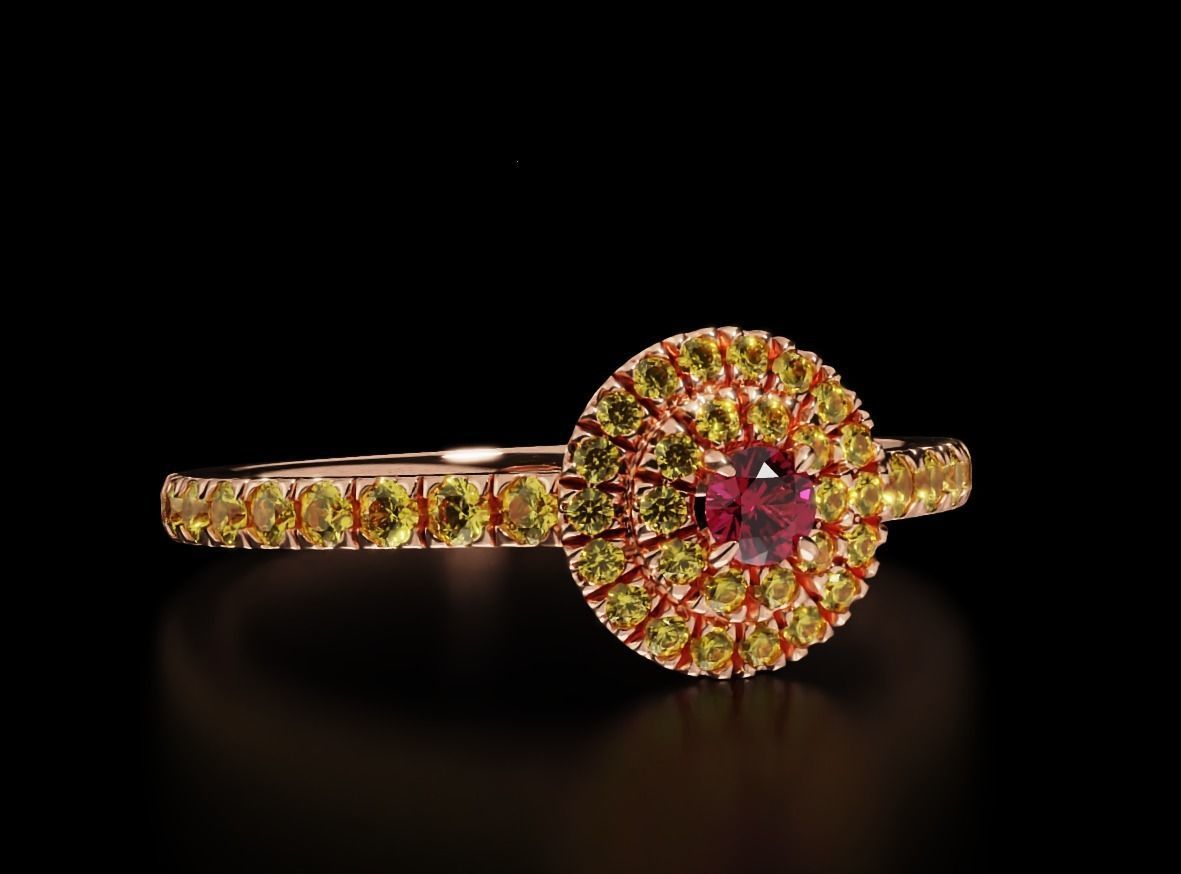 Engagement diamond ring 686 3D print model_7