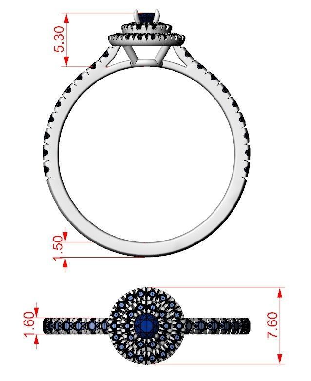 Engagement diamond ring 686 3D print model_16